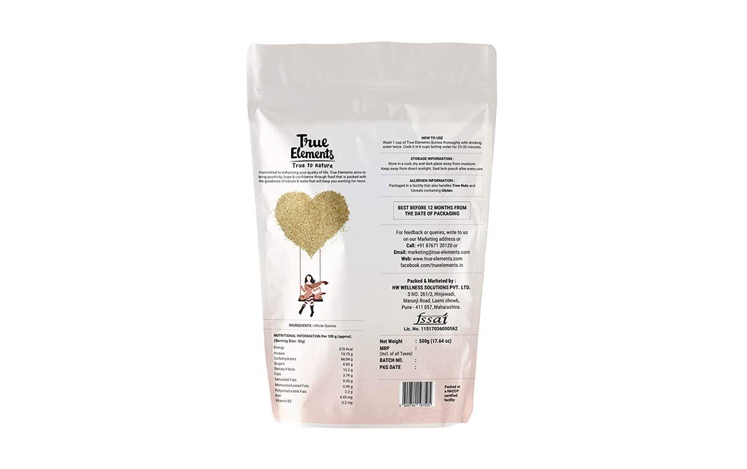 True Elements Quinoa Regular    Pack  500 grams